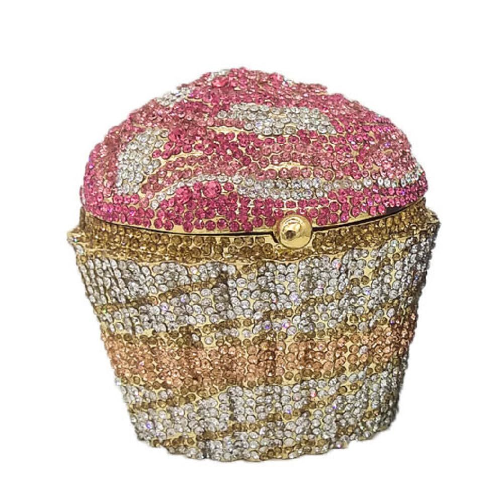 Novelty Cupcake Minaudiere Handbags Evening Bag Party Crystal Clutch :'D